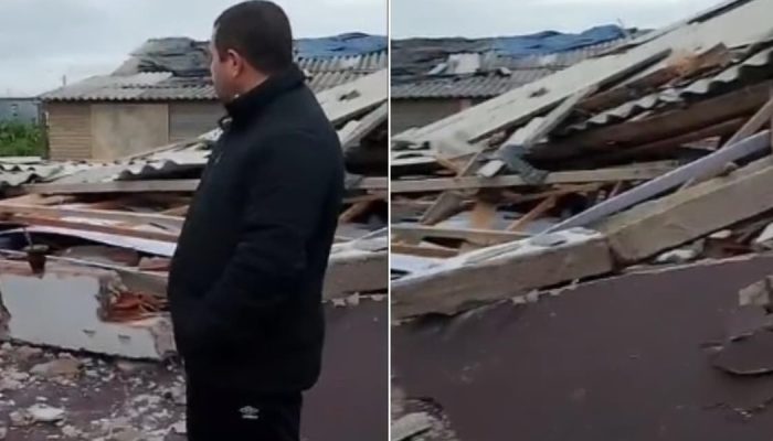 O templo ficou totalmente destruído. (Foto: Reprodução/Facebook/Igreja Missionária Pentecosta...