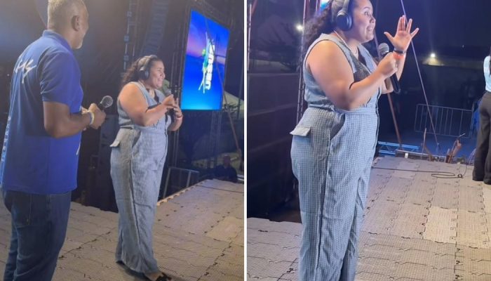 Raquel ministrando na Marcha para Jesus no RN. (Foto: Reprodução/Instagram/Raquel Nery)