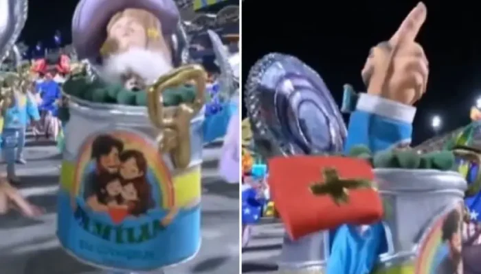 O desfile da Acadêmicos de Niterói. (Foto: Reprodução/X/Poder 360)