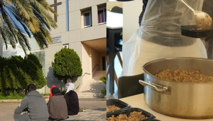 O Seminário Teológico Batista Árabe foi transformado em refúgio para moradores. (Foto: Facebo...