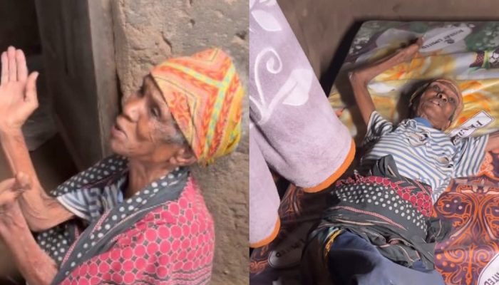 A idosa dormia no chão em uma esteira. (Foto: Reprodução/Instagram/tiajoecia).