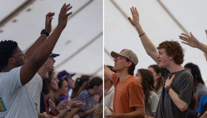 Os estudantes durante o evento. (Foto: Reprodução/University of Mary Hardin-Baylor)