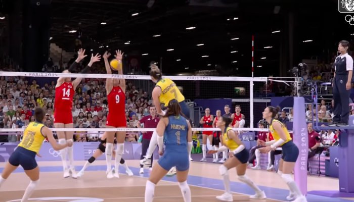 Disputa de Bronze entre Brasil X Turquia nas Olimpíadas Paris 2024. (Captura de tela/YouTube/Caz...