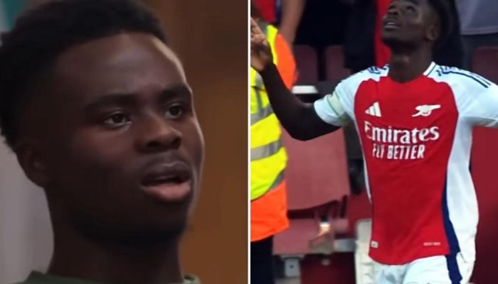 Bukayo Saka. (Foto: Reprodução/Instagram/Ballers In God/Arsenal)