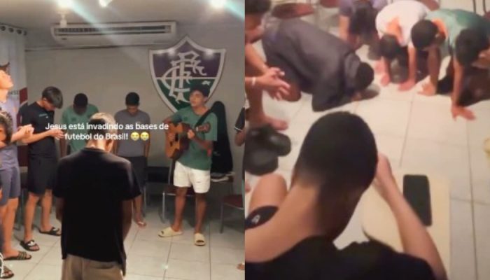 Os atletas têm se reunido para louvar a Deus e ler a Bíblia. (Foto: Reprodução/Instagram/Bern...
