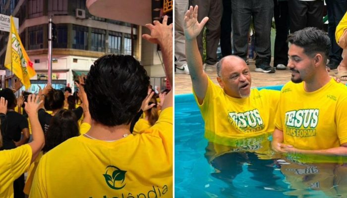 A ação evangelística em SP. (Foto: Reprodução/Instagram/Missões Nacionais)